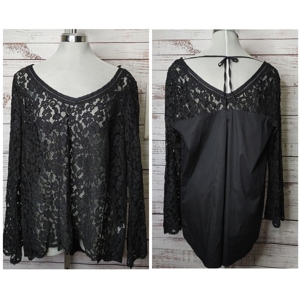 Love & Legend Lace Bell Sleeve Top Size 14